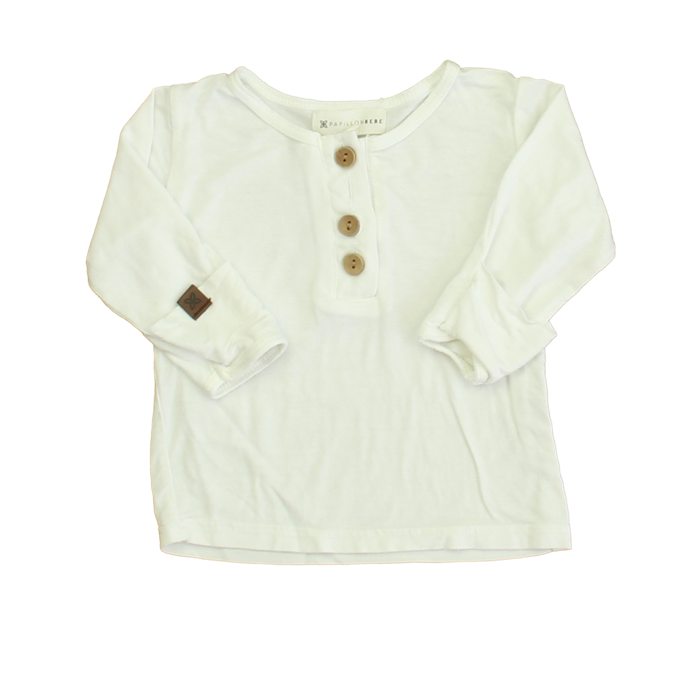Papillon Bebe Girls White Henley size: 6-12 Months